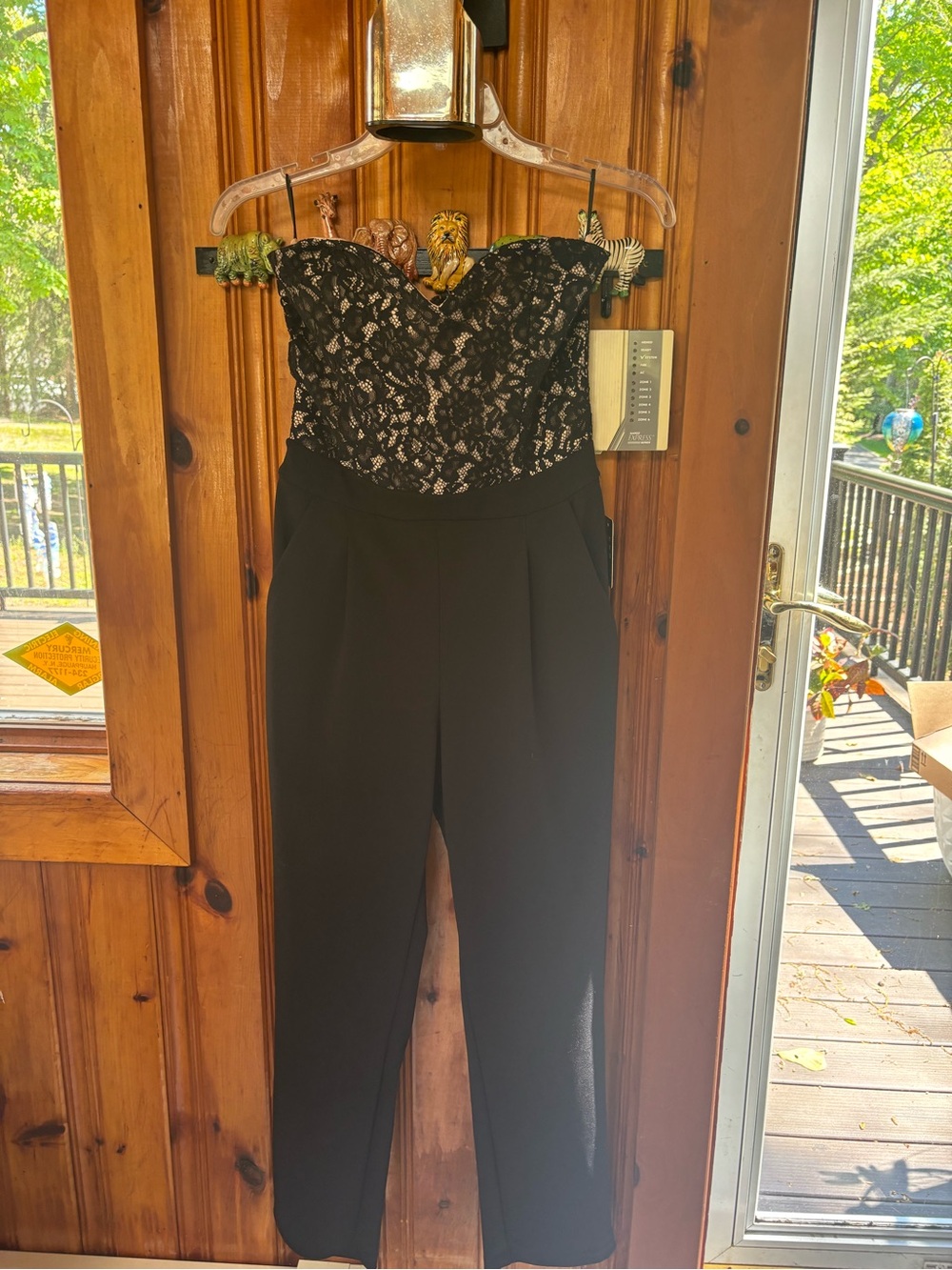 Express Black Lace Strapless Jumpsuit Romper